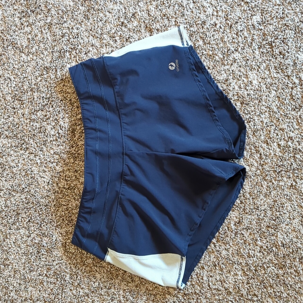 Oiselle Navy and White Athletic Shorts